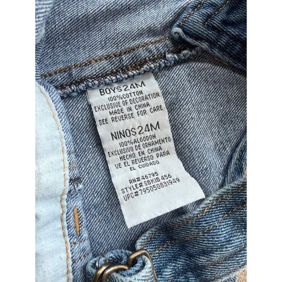 Vintage boys toddler denim overalls tractor farm size 24M - Picture 3 of 4